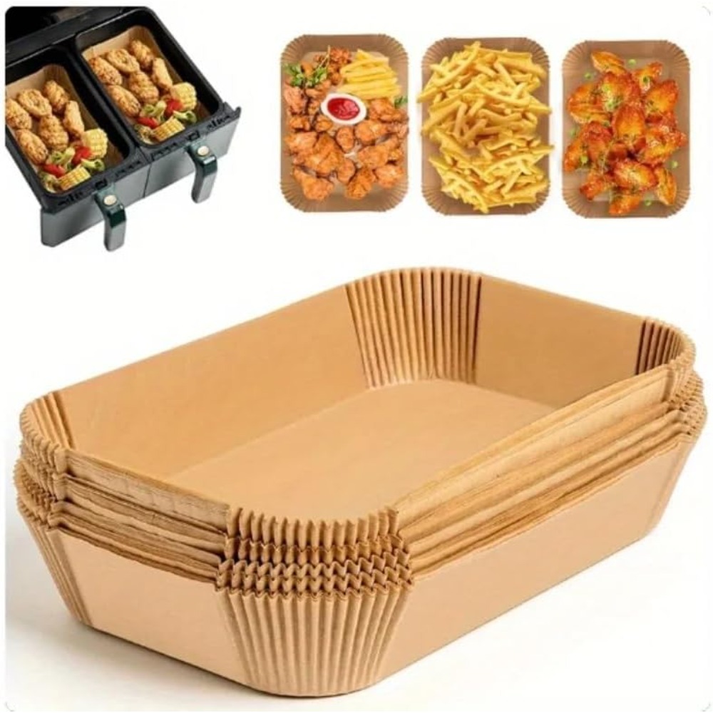 Kitchen Gadgets Air Fryer - 50/100 pièces de papier jetable rectangulaire