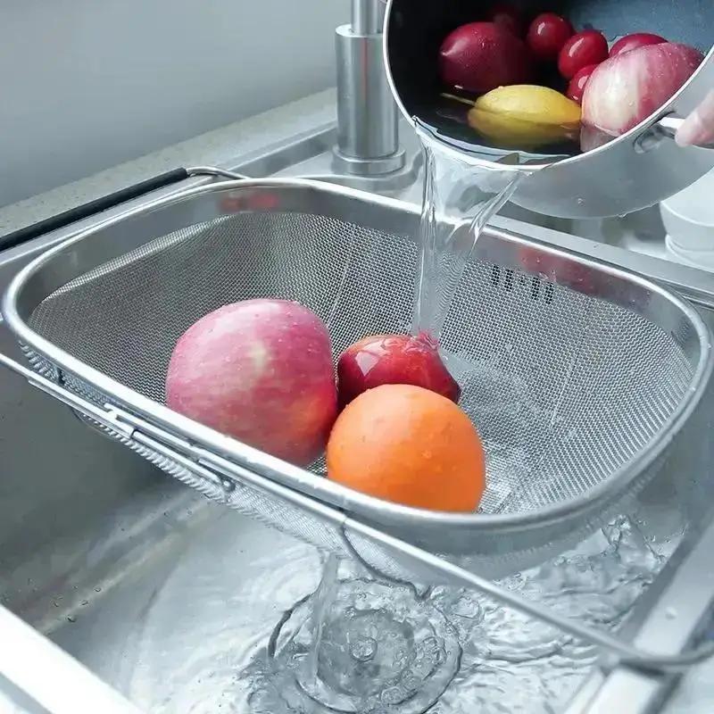 Kitchen Gadgets Dropshipping - Panier de vidange rétractable, poignées en