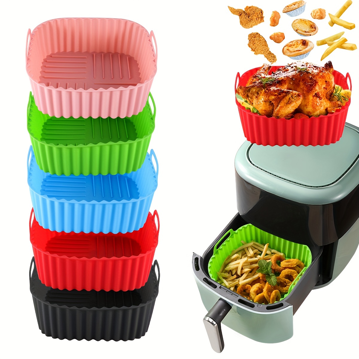 Kitchen Gadgets Air Fryer - 1 revêtement carré en silicone pour