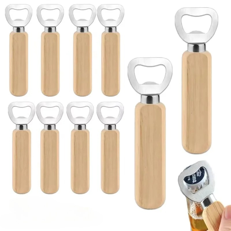 Kitchen Gadgets Home Party - Ouvre-bouteille en acier inoxydable et bois